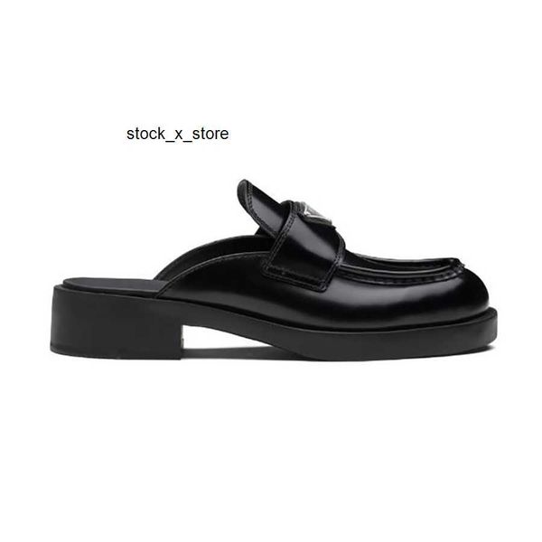 designer loafers women dress shoes luxury metal triangle chocolate brushed leather mules eu35-40 with box wedding party dresses, Black
designer loafers women dress shoes luxury metal triangle chocolate brushed leather mules eu35-40 with box wedding party dresses, Black