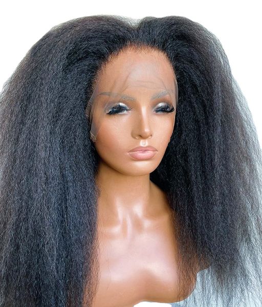 glueless soft 180% density yaki 26 inch long black kinky straight lace front wigs for women babyhair preplucked middle part 
glueless soft 180% density yaki 26 inch long black kinky straight lace front wigs for women babyhair preplucked middle part