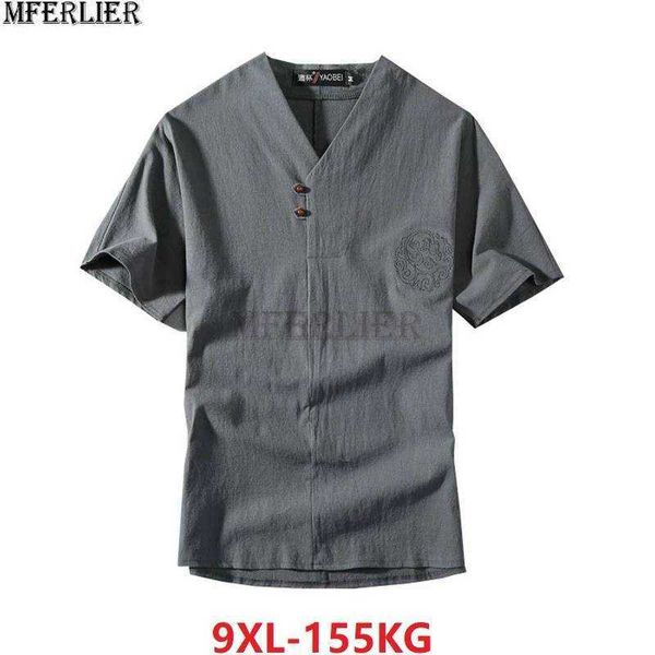 men's t-shirts summer men chinese style vintage large size t-shirt short sleeve tees oversize 7xl 8xl 9xl v-neck linen tshirt 52 54 mfe, White;black
men's t-shirts summer men chinese style vintage large size t-shirt short sleeve tees oversize 7xl 8xl 9xl v-neck linen tshirt 52 54 mfe, White;black