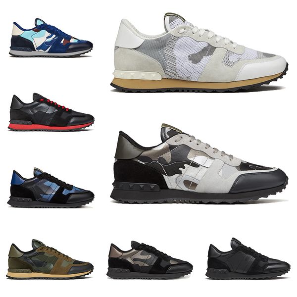 men women luxury designer shoes rockrunner sneakers in camouflage mesh fabric rubber stud army green white multicolor mens trainers jogging, Black
men women luxury designer shoes rockrunner sneakers in camouflage mesh fabric rubber stud army green white multicolor mens trainers jogging, Black