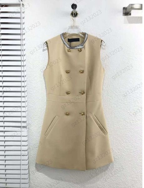 summer dresses brand custom double breasted silver silk decorative crewneck luxury dress high waist line slim version commuter style joker, Black;gray
summer dresses brand custom double breasted silver silk decorative crewneck luxury dress high waist line slim version commuter style joker, Black;gray
