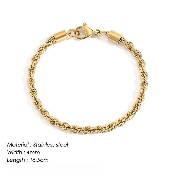 new twist chain bracelet women's hip hop punk gold stainless steel feet chain gold plated handicraft jewelry batch, Black
new twist chain bracelet women's hip hop punk gold stainless steel feet chain gold plated handicraft jewelry batch, Black