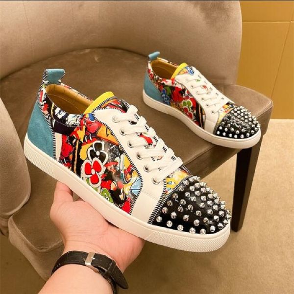 grey men women casual shoes rivet graffiti flat spike outdoor low-sneakers lace up men runway chaussures hommes d2h23, Black
grey men women casual shoes rivet graffiti flat spike outdoor low-sneakers lace up men runway chaussures hommes d2h23, Black