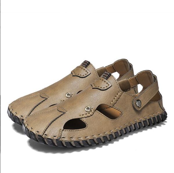 men leather sandals summer classic men shoes slippers soft sandals men roman comfortable outdoor walking footwear boots, Black
men leather sandals summer classic men shoes slippers soft sandals men roman comfortable outdoor walking footwear boots, Black
