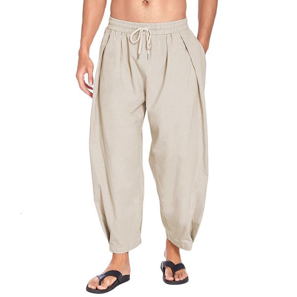 men's pants cotton linen harem men solid elastic waist streetwear summer 2023 casual trousers loose beach 230414, Black
men's pants cotton linen harem men solid elastic waist streetwear summer 2023 casual trousers loose beach 230414, Black