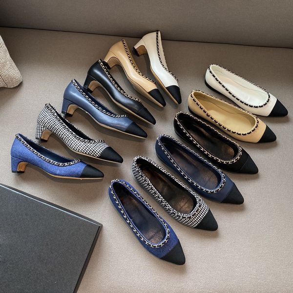 ballet flats women pointed toe dress shoes lambskin 100% real leather dermal sole grosgrain denim with box dust bag luxury designer shoes qu, Black
ballet flats women pointed toe dress shoes lambskin 100% real leather dermal sole grosgrain denim with box dust bag luxury designer shoes qu, Black