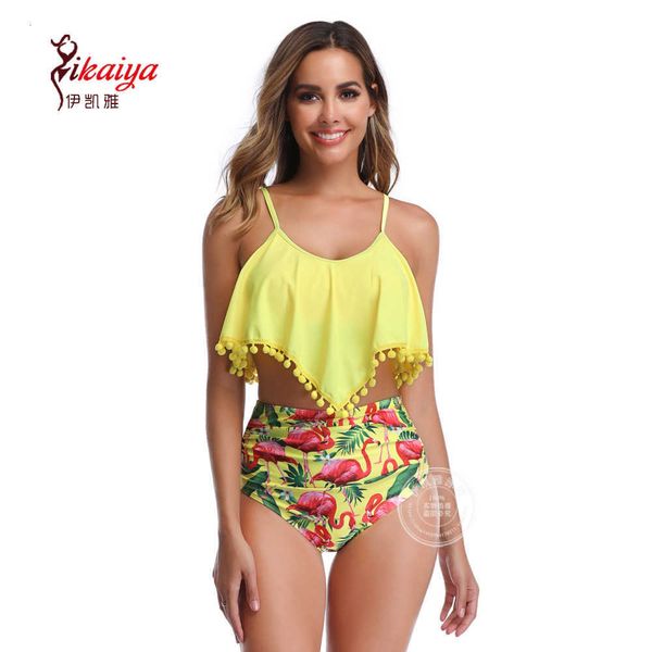 high 2023 new natural color mid waist ruffle swimsuit women's bikini swimsuit, Black
high 2023 new natural color mid waist ruffle swimsuit women's bikini swimsuit, Black