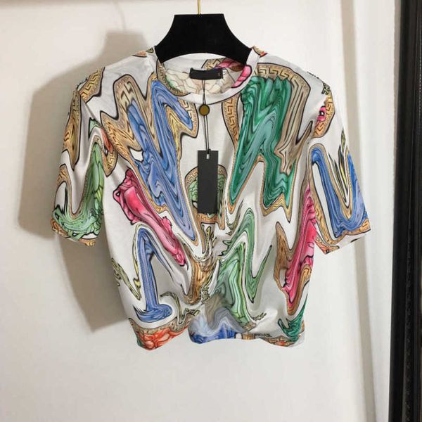 23ss tee womens designer clothing womens t-shirt round neck fashion printed short waist pin tucked waist crop short sleeve t-shirt womens cl, White
23ss tee womens designer clothing womens t-shirt round neck fashion printed short waist pin tucked waist crop short sleeve t-shirt womens cl, White