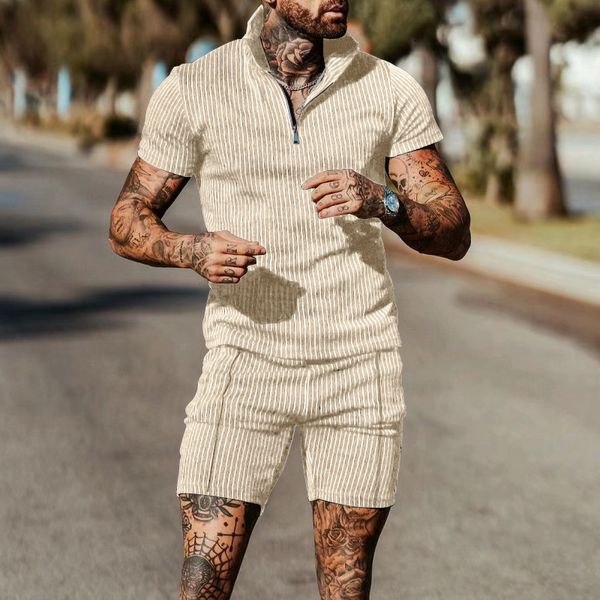 mens tracksuits fashion striped print zipper polo shirt and shorts suits casual two piece sets spring summer streetwear outfits 230414, Gray
mens tracksuits fashion striped print zipper polo shirt and shorts suits casual two piece sets spring summer streetwear outfits 230414, Gray