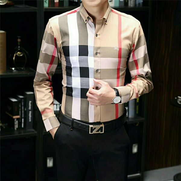 designer mens dress shirt casual slim silk t-shirt long sleeve casual business clothing plaid men social blouse camisa masculina, White;black
designer mens dress shirt casual slim silk t-shirt long sleeve casual business clothing plaid men social blouse camisa masculina, White;black