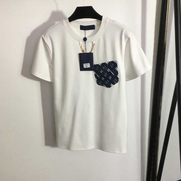 23ss womens t-shirt tee womens designer clothing round neck pure cotton color matching pocket logo chain decoration short sleeve t-shirt wom, White
23ss womens t-shirt tee womens designer clothing round neck pure cotton color matching pocket logo chain decoration short sleeve t-shirt wom, White