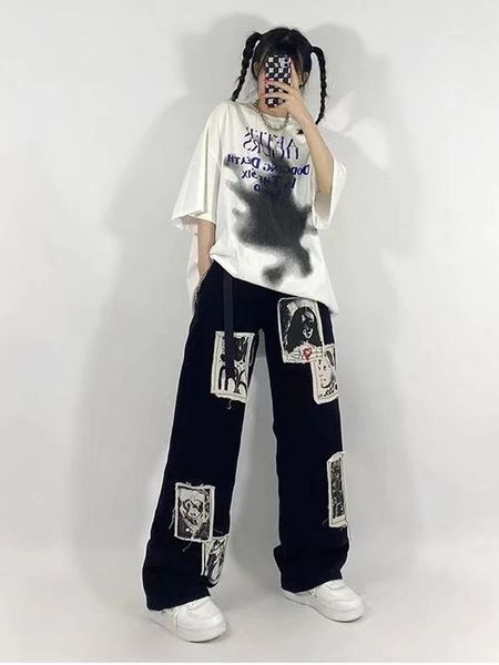 jeans houzhou grunge punk patchwork black jeans women hip hop streetwear print oversize wide leg trousers 90s vintage fashion pants, Blue
jeans houzhou grunge punk patchwork black jeans women hip hop streetwear print oversize wide leg trousers 90s vintage fashion pants, Blue