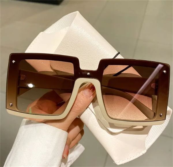men's and women's fashionable sunglasses, fashionable design large square sunglasses, White;black
men's and women's fashionable sunglasses, fashionable design large square sunglasses, White;black