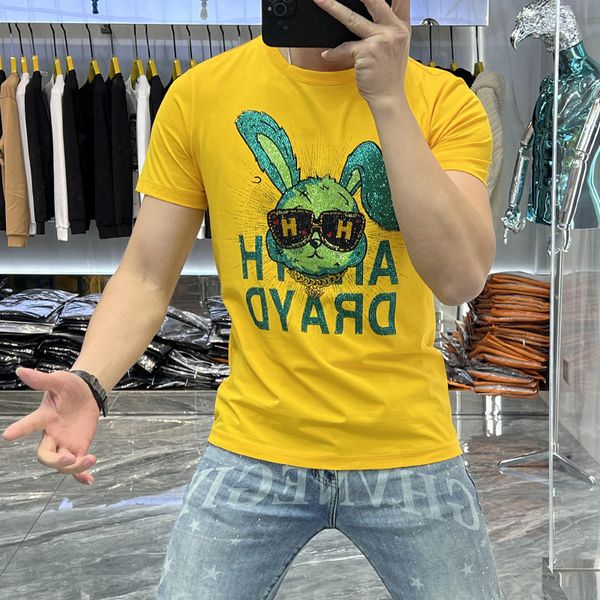 men's t-shirts short sleeved fashion brand male tees 2023 summer new slim fit casual round neck rabbit diamond mercerized cotton heavy, White;black
men's t-shirts short sleeved fashion brand male tees 2023 summer new slim fit casual round neck rabbit diamond mercerized cotton heavy, White;black