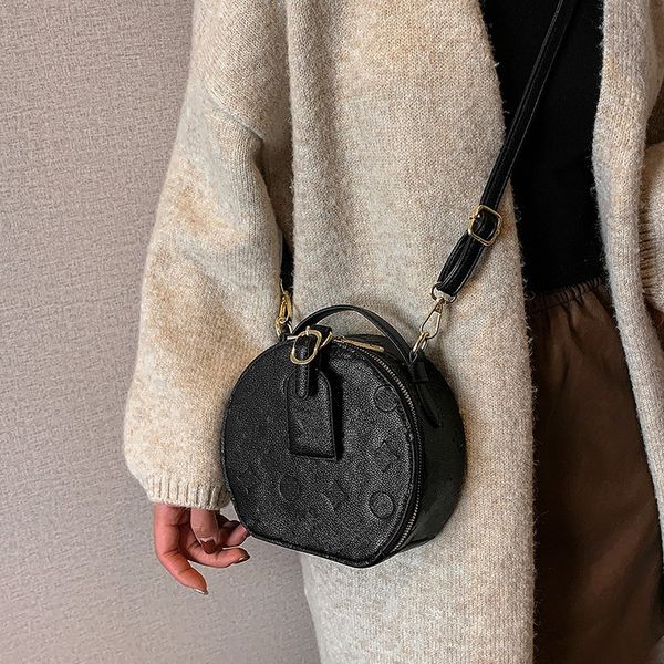 

luxury designer bag shoulder bag fashion women's circular handbag brand three colors mini size letters jacquard, Khaki