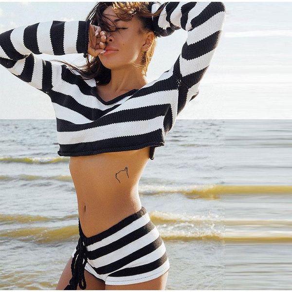 dress knit shorts sets women y2k two piece set stripe crop casual long sleeve lace up shorts suits 2022 beach holiday suit, White
dress knit shorts sets women y2k two piece set stripe crop casual long sleeve lace up shorts suits 2022 beach holiday suit, White