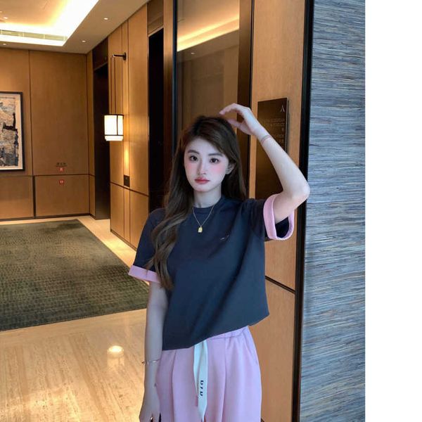 23ss womens designer clothing womens t-shirt tee round neck pure cotton color matching letter embroidery t-shirt womens clothes a1, White
23ss womens designer clothing womens t-shirt tee round neck pure cotton color matching letter embroidery t-shirt womens clothes a1, White