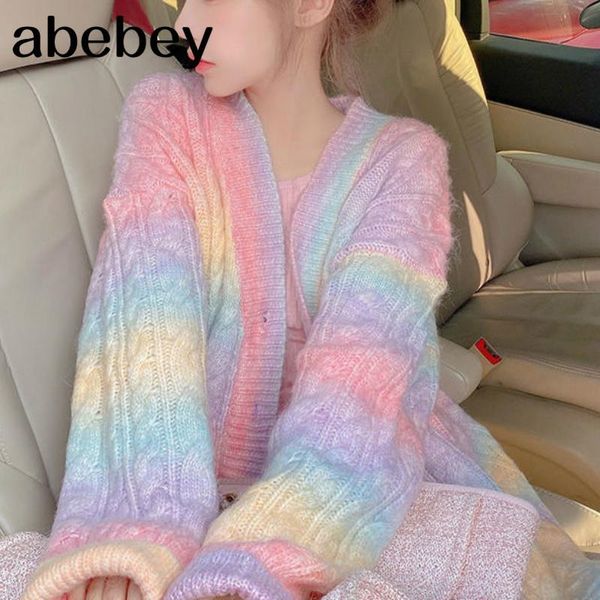 sweaters rainbow knitted cardigan women autumn winter sweet kawaii sweater coat female long korean button down cardigan fall 2022 women, White;black
sweaters rainbow knitted cardigan women autumn winter sweet kawaii sweater coat female long korean button down cardigan fall 2022 women, White;black