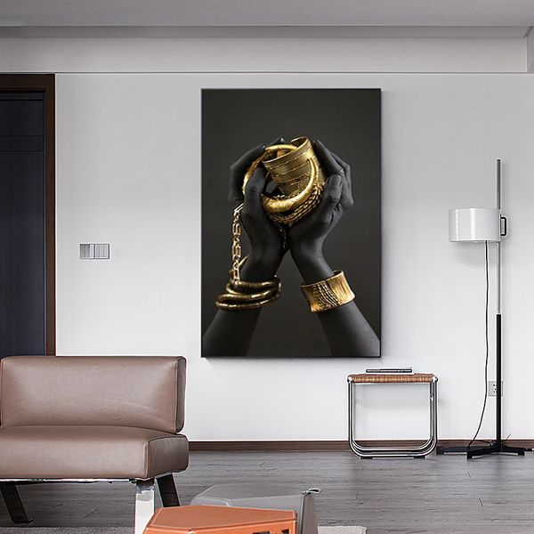 canvas print black women hands and gold jewelry poster african art oil painting on the wall large wall pictures for living room
canvas print black women hands and gold jewelry poster african art oil painting on the wall large wall pictures for living room