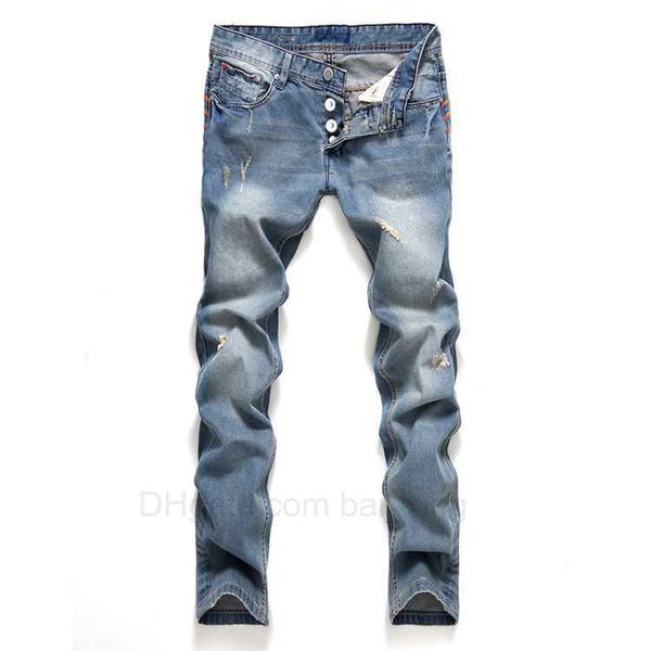 slim fit 2019 spring new jeans button straight style male fashionable ripped pants mens clothing apparel, Blue
slim fit 2019 spring new jeans button straight style male fashionable ripped pants mens clothing apparel, Blue