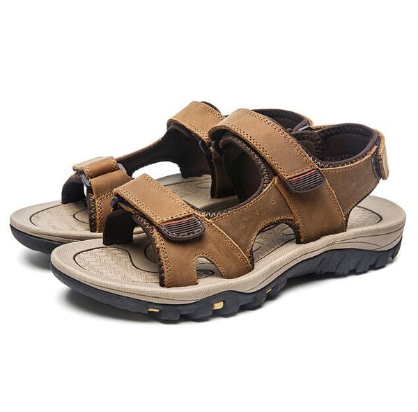 men's beach shoes sandals cow quality genuine leather non-slip slippers breathable two uses sandals men's shoes, Black
men's beach shoes sandals cow quality genuine leather non-slip slippers breathable two uses sandals men's shoes, Black