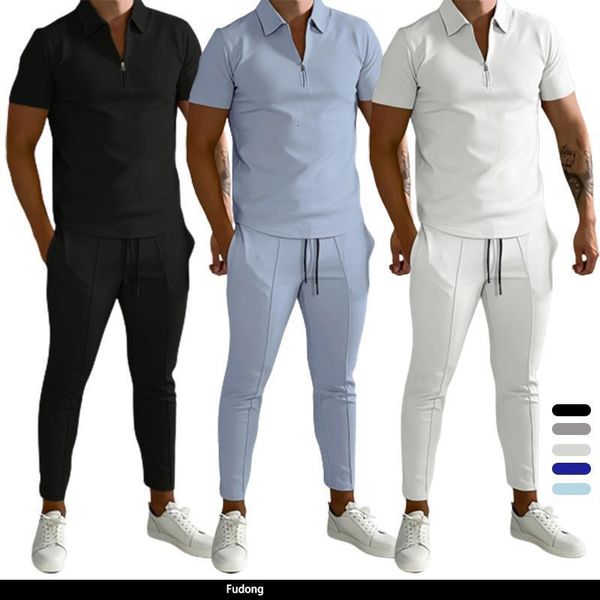mens tracksuits solid color suit summer casual short sleeve polo shirt calf pants for streetwear male tracksuit 2piece set 230414, Gray
mens tracksuits solid color suit summer casual short sleeve polo shirt calf pants for streetwear male tracksuit 2piece set 230414, Gray