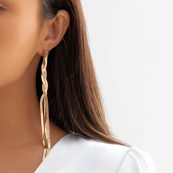 Design simple snake bone line metal niche earrings fashion cool retro tassel earrings.
Design simple snake bone line metal niche earrings fashion cool retro tassel earrings.