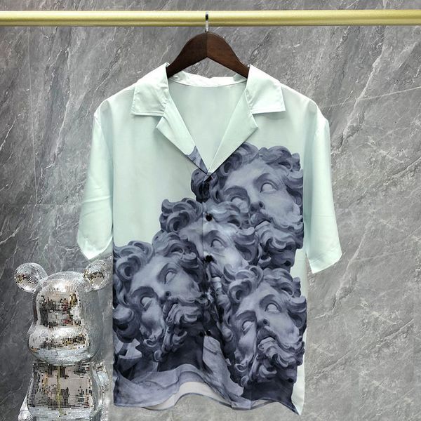 men's casual shirts summer art abstract portrait pattern printing short-sleeved shirt short for men lapel streetwear casual shirt homme, White;black
men's casual shirts summer art abstract portrait pattern printing short-sleeved shirt short for men lapel streetwear casual shirt homme, White;black