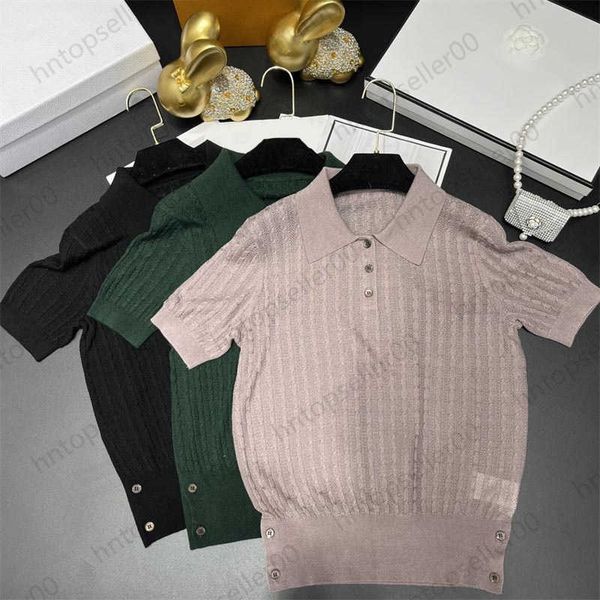 womens t-shirt designer spring summer clothes fashion luxury casual loose breathable solid metal button lapel fried dough twists knitting sh, White
womens t-shirt designer spring summer clothes fashion luxury casual loose breathable solid metal button lapel fried dough twists knitting sh, White