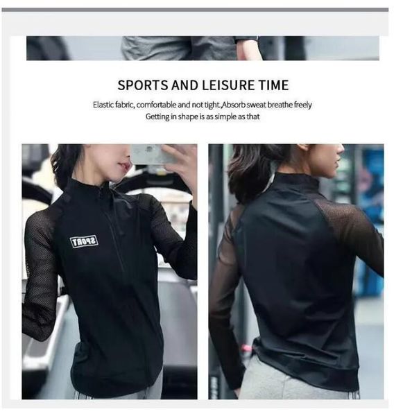 2020 new mesh sports coat women's high elastic quick dry running fitness long sleeve slim quick dry yoga suit dc, White;red
2020 new mesh sports coat women's high elastic quick dry running fitness long sleeve slim quick dry yoga suit dc, White;red