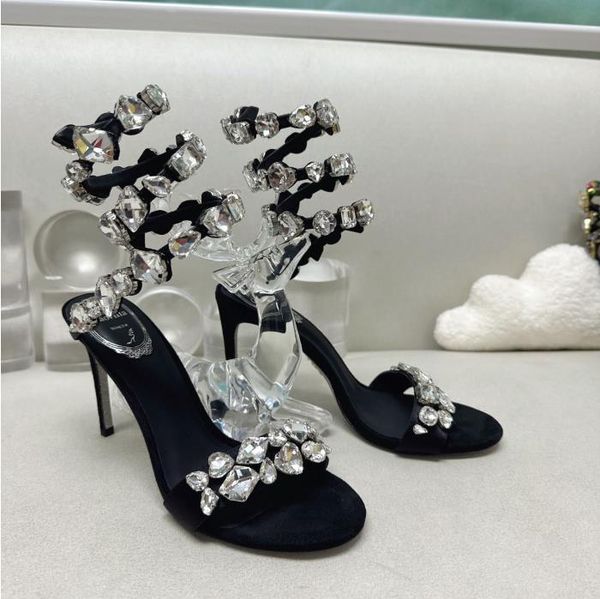 designer rene caovilla cleo sandals pearl crystals gem embellished stiletto heels women high heeled luxury wraparound dress shoes, Black
designer rene caovilla cleo sandals pearl crystals gem embellished stiletto heels women high heeled luxury wraparound dress shoes, Black