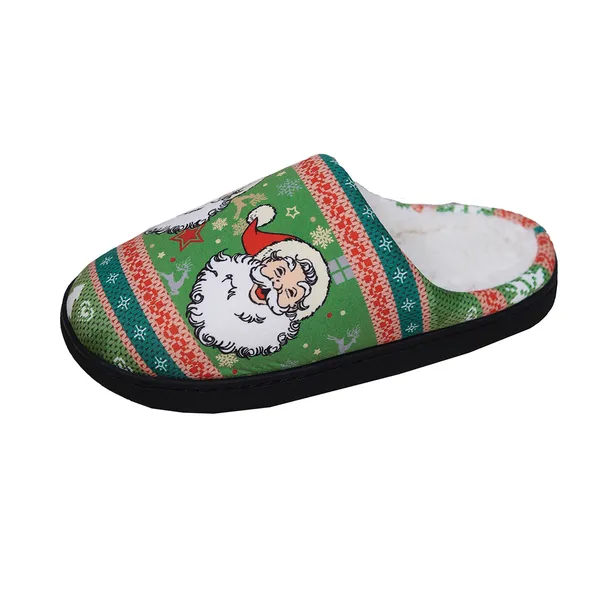 

slippers designer Christmas style fluffy soft shoes for Indoor Female outdoor unisex Cartoon cotton slippers for women 2023, Dark green