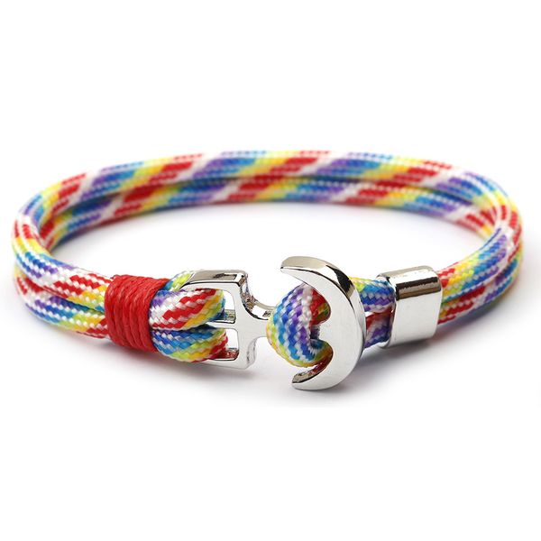 popular sports bracelet handmade silver anchor bracelets colorful paracord jewelry, White
popular sports bracelet handmade silver anchor bracelets colorful paracord jewelry, White