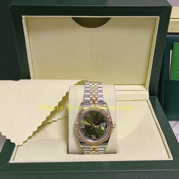37 color real p with box women watch women mens ladies 36mm 18k yellow gold green roman diamond dial two tone bracelet automatic women', Slivery;brown
37 color real p with box women watch women mens ladies 36mm 18k yellow gold green roman diamond dial two tone bracelet automatic women', Slivery;brown