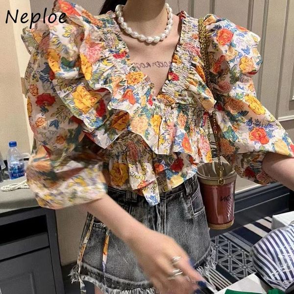 t-shirt neploe v neck ruffles patchwork blouse korean 2022 trendy simple allmatch shirts flower print short sleeve design sense blusas, White
t-shirt neploe v neck ruffles patchwork blouse korean 2022 trendy simple allmatch shirts flower print short sleeve design sense blusas, White
