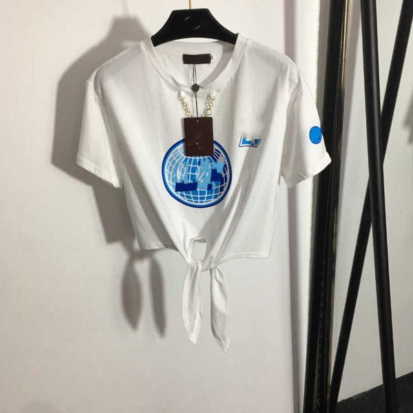 23ss tee womens t-shirt womens designer clothing round neck pure cotton chain embellished lace-up waist drop short sleeve t-shirt womens clo, White
23ss tee womens t-shirt womens designer clothing round neck pure cotton chain embellished lace-up waist drop short sleeve t-shirt womens clo, White