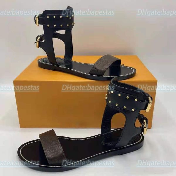 sandals designer woman man shoes summer beach fashion roman loafers ankle rivet leather slide adjustable elastic band slippers, Black
sandals designer woman man shoes summer beach fashion roman loafers ankle rivet leather slide adjustable elastic band slippers, Black