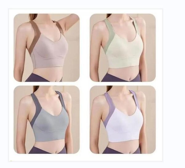 new high strength professional sports bra for women's shockproof gathered back bra fixed one piece yoga tank zz, White;red
new high strength professional sports bra for women's shockproof gathered back bra fixed one piece yoga tank zz, White;red