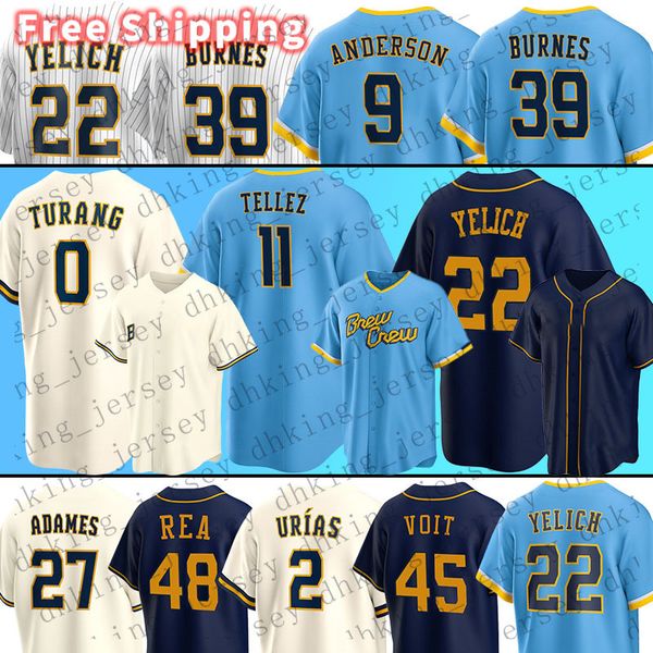 22 christian yelich milwaukee baseball jerseys men women brice turang rowdy tellez luke voit colin rea brian anderson garrett mitchel joey w, Blue;black
22 christian yelich milwaukee baseball jerseys men women brice turang rowdy tellez luke voit colin rea brian anderson garrett mitchel joey w, Blue;black