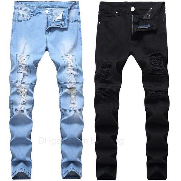 washed worn mens out jeans fashion denim pants elastic small straight tube tight fit youth fashion male pants jeans 28-42, Blue
washed worn mens out jeans fashion denim pants elastic small straight tube tight fit youth fashion male pants jeans 28-42, Blue