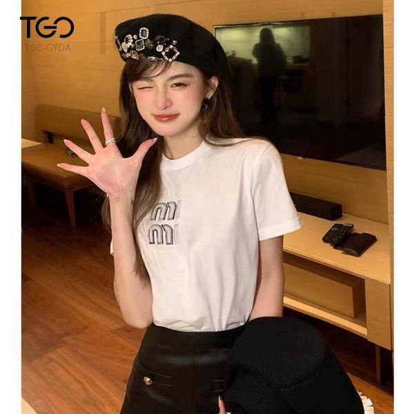 women's hoodies & sweatshirts designer miu23 spring/summer new logo letter sticker solid embroidery pure cotton round neck short sleeve, Black
women's hoodies & sweatshirts designer miu23 spring/summer new logo letter sticker solid embroidery pure cotton round neck short sleeve, Black