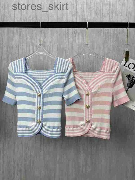 women's t-shirt designer 2023 summer new women's t-shirt stripe grade casual shirt fashion ootd metal buckle knitwear polo shirt, White
women's t-shirt designer 2023 summer new women's t-shirt stripe grade casual shirt fashion ootd metal buckle knitwear polo shirt, White