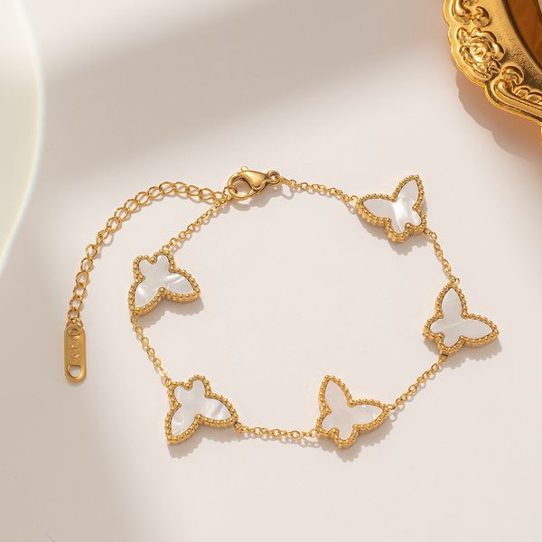 classic design double side butterfly clover charm bracelet jewelry for women gift, Golden;silver
classic design double side butterfly clover charm bracelet jewelry for women gift, Golden;silver