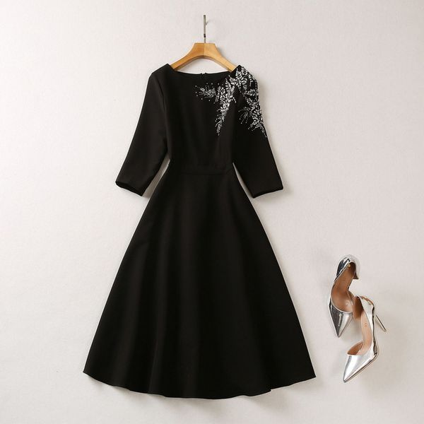 casual dresses european and american women's clothes 2023 spring new five-point sleeve heavy stitching beads fashion black dress xxl, Black;gray
casual dresses european and american women's clothes 2023 spring new five-point sleeve heavy stitching beads fashion black dress xxl, Black;gray