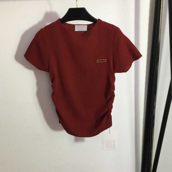 23ss womens designer clothing womens t-shirt tee alphabet brooch decorative ruffled slim fleece sweater short sleeve womens clothes a1, White
23ss womens designer clothing womens t-shirt tee alphabet brooch decorative ruffled slim fleece sweater short sleeve womens clothes a1, White
