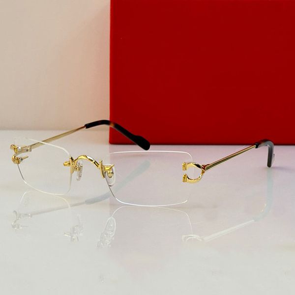 Luxury optical frame designer glasses reading eyewear Fashion business mens ultra light square rimless frame metal leg transparent protective glasses CT02452234
Luxury optical frame designer glasses reading eyewear Fashion business mens ultra light square rimless frame metal leg transparent protective glasses CT02452234