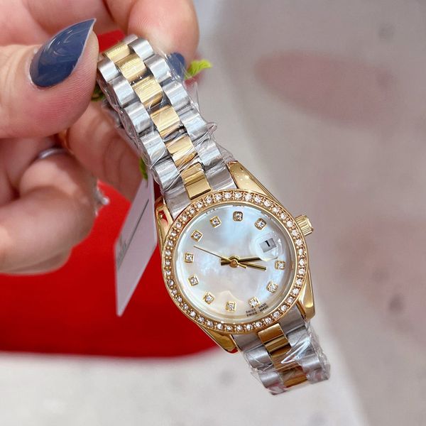 luxury gold sliver women watch brand designer 28mm wristwatches diamond lady watches all stainless steel band for womens valentine's ch, Slivery;brown
luxury gold sliver women watch brand designer 28mm wristwatches diamond lady watches all stainless steel band for womens valentine's ch, Slivery;brown