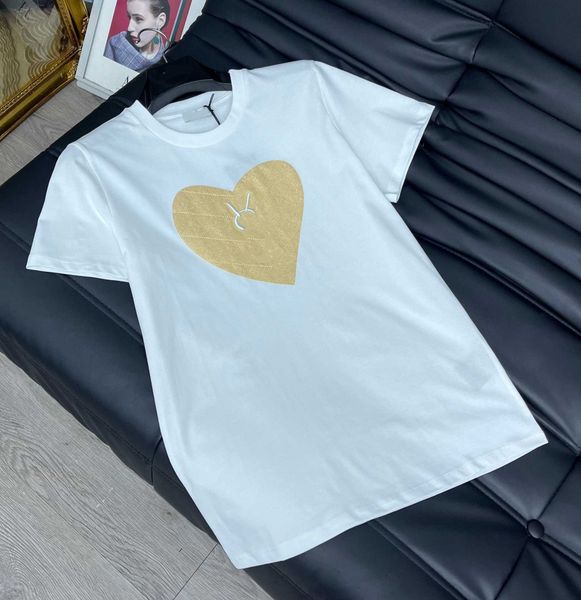 23ss womens designer clothing womens t-shirt tee round neck pure cotton three-dimensional embroidery letter pattern gold love ornament t-shi, White
23ss womens designer clothing womens t-shirt tee round neck pure cotton three-dimensional embroidery letter pattern gold love ornament t-shi, White