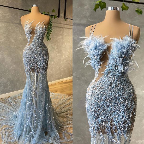 gorgeous mermaid prom dresses art deco-inspired neck feathers sleeveless shining applicant sequins tulle zipper court gown custom made party, Black
gorgeous mermaid prom dresses art deco-inspired neck feathers sleeveless shining applicant sequins tulle zipper court gown custom made party, Black