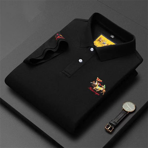 2023 men's embroidered short sleeve polo shirt spring/summer new shirt collar dress casual solid versatile top, White;black
2023 men's embroidered short sleeve polo shirt spring/summer new shirt collar dress casual solid versatile top, White;black